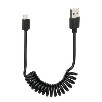 CABLE SPIRALE USB > MICRO-USB 100 CM NOIR
