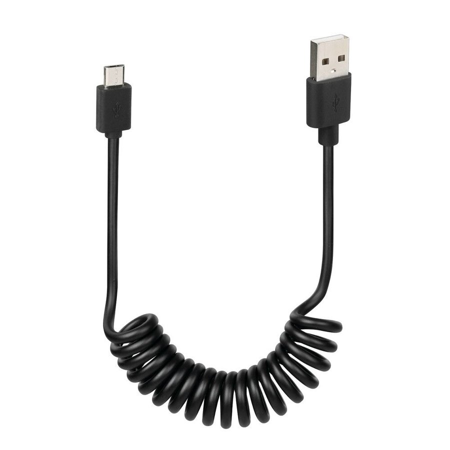 CABLE SPIRALE USB > MICRO-USB 100 CM NOIR