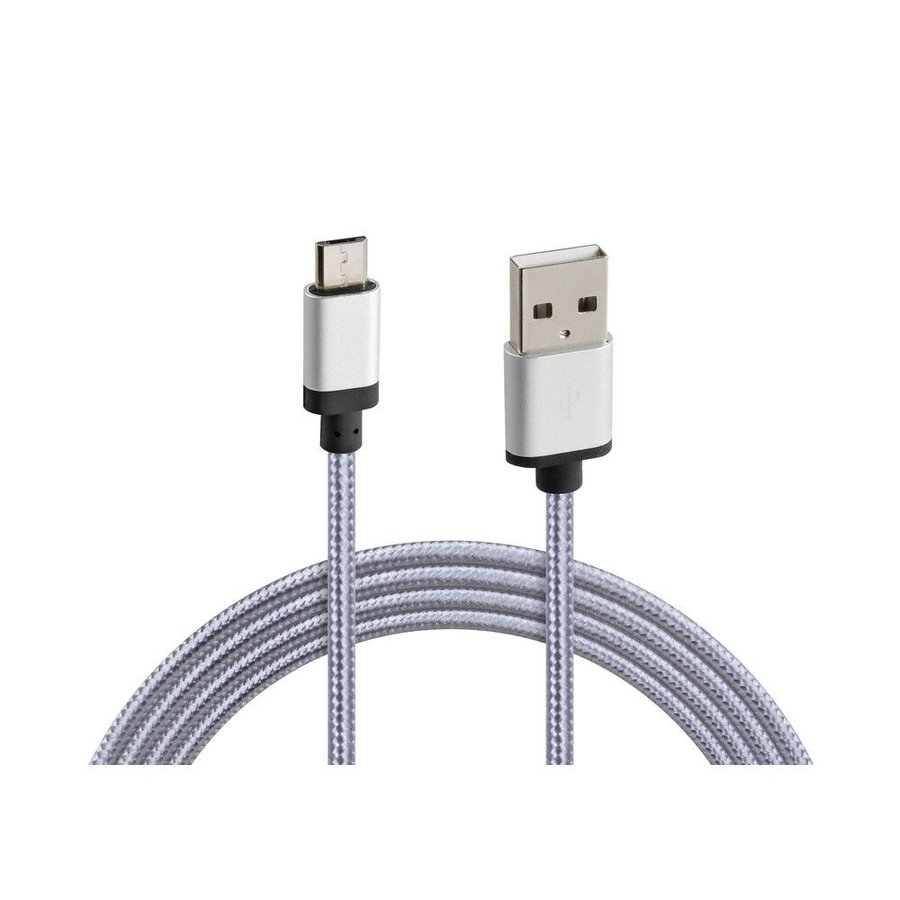 CABLE RENFORCE USB > MICRO-USB 100 CM GRIS